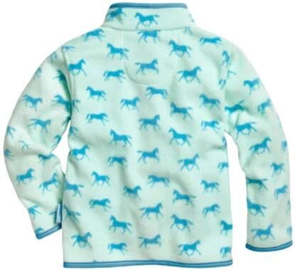 Playshoes fleece vest met all over paarden print turquoise Blauw Meisjes Polyester Opstaande kraag 104 - Foto 2