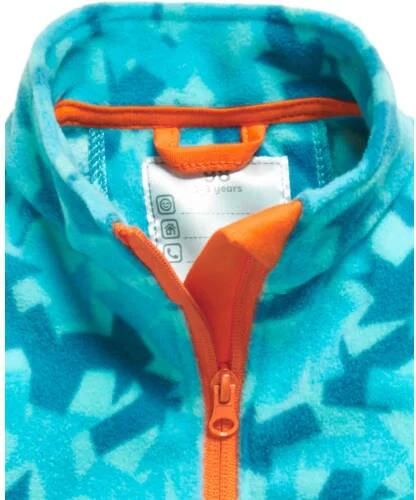 Playshoes fleece vest met all over print blauw Jongens Polyester Opstaande kraag 104