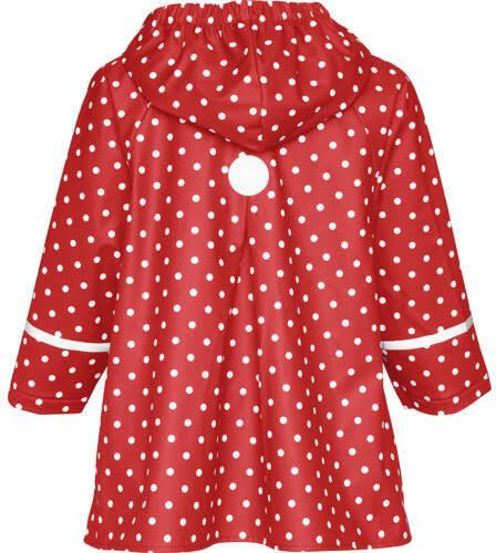Playshoes regenjas Dots met stippen rood wit Meisjes Polyester Capuchon 104 - Foto 3