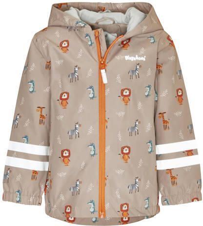 Playshoes regenjas lichtbruin Jongens Polyester Capuchon All over print