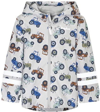 Playshoes regenjas lichtgrijs Jongens Polyester Capuchon All over print