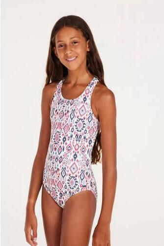 Protest badpak PRTSHAKILA JR wit blauw roze Meisjes Polyester All over print 140