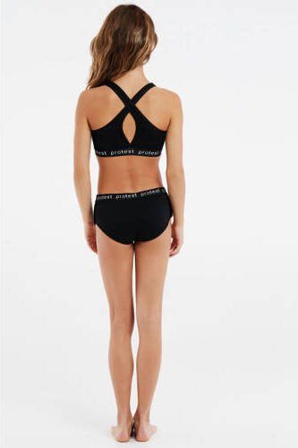 Protest crop bikini PRTBEAU JR zwart Meisjes Polyester Effen 176