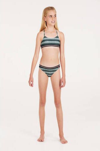 Protest crop bikini PRTENJOY JR donkergroen Meisjes Polyamide Streep 164