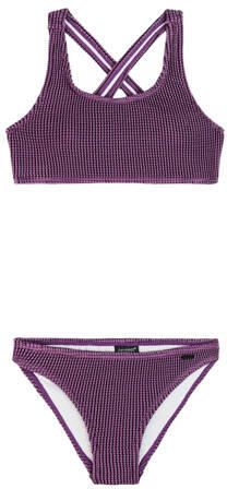 Protest crop bikini PRTLOVELY JR met textuur paars Meisjes Polyester Printopdruk