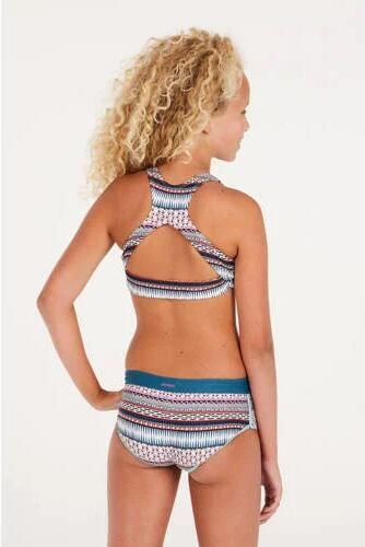 Protest crop bikini PRTMIRROR JR blauw wit rood Meisjes Polyamide All over print 128 - Foto 3