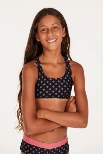 Protest crop bikini PRTMIRROR JR zwart roze Meisjes Polyamide All over print 104 - Foto 4