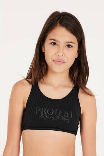 Protest crop bikini PRTMOON JR zwart Meisjes Polyester Streep 104 - Foto 3