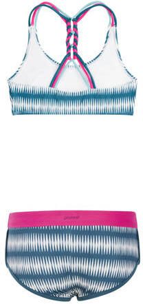 Protest crop bikini PRTZUKA JR blauw wit roze Meisjes Polyamide All over print 152