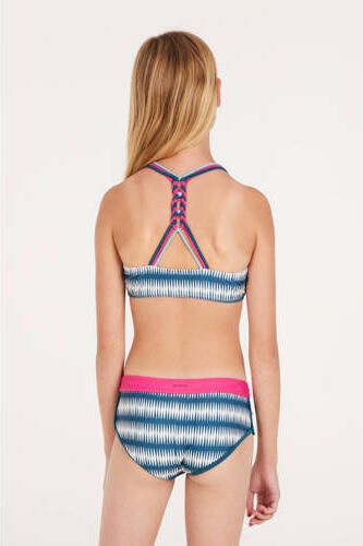Protest crop bikini PRTZUKA JR blauw wit roze Meisjes Polyamide All over print 152 - Foto 2