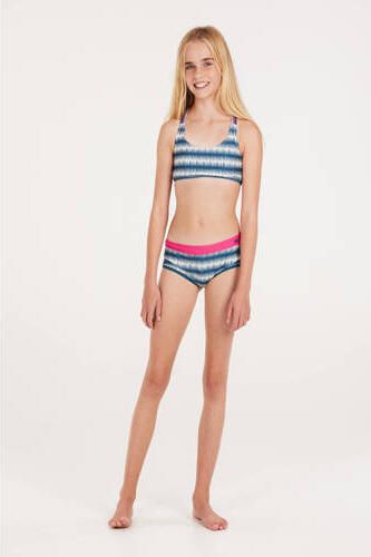 Protest crop bikini PRTZUKA JR blauw wit roze Meisjes Polyamide All over print 152 - Foto 3