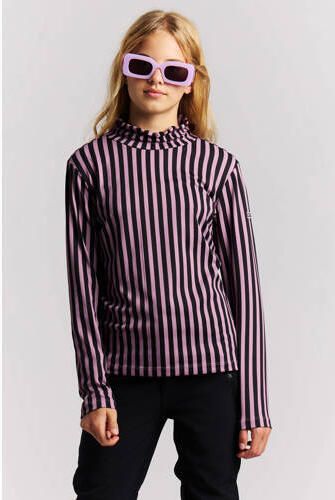 Protest gestreepte outdoor sweater met opstaande kraag lila zwart Paars