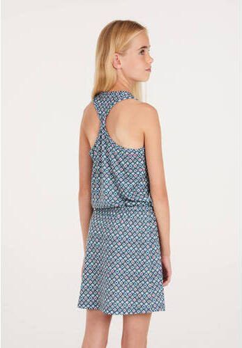 Protest jurk met all over print blauw wit rood Meisjes Viscose Ronde hals 104 - Foto 4