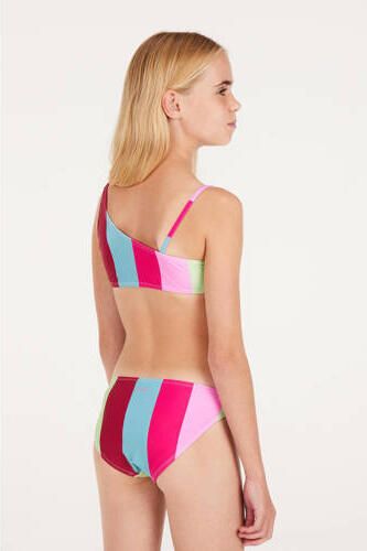 Protest one shoulder bikini PRTFEE JR roze blauw groen Meisjes Polyamide 104 - Foto 4