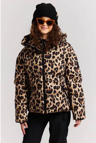 Protest PRTRafaella JR ski-jas met dierenprint zand bruin zwart Skijack Meisjes Polyester Capuchon - Foto 2
