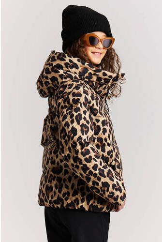 Protest PRTRafaella JR ski-jas met dierenprint zand bruin zwart Skijack Meisjes Polyester Capuchon - Foto 3