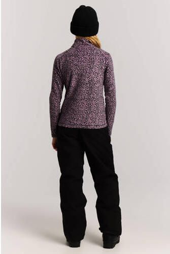 Protest PRTRemissy JR sportsweater met opstaande kraag en panterprint lila zwart Outdoor sweater Paars - Foto 2