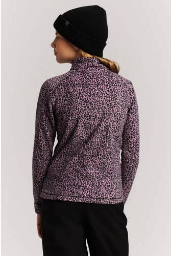 Protest PRTRemissy JR sportsweater met opstaande kraag en panterprint lila zwart Outdoor sweater Paars - Foto 3