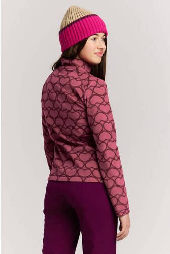 Protest PRTRemissy JR sweater met opstaande kraag en hartjes koraalrood donkerrood Outdoor - Foto 2