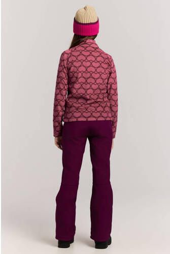 Protest PRTRemissy JR sweater met opstaande kraag en hartjes koraalrood donkerrood Outdoor - Foto 3