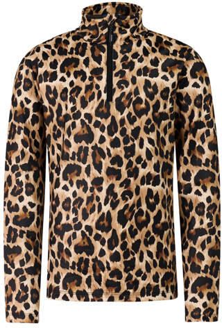 Protest PRTTopsy outdoor sweater met opstaande kraag en panterprint beige zwart