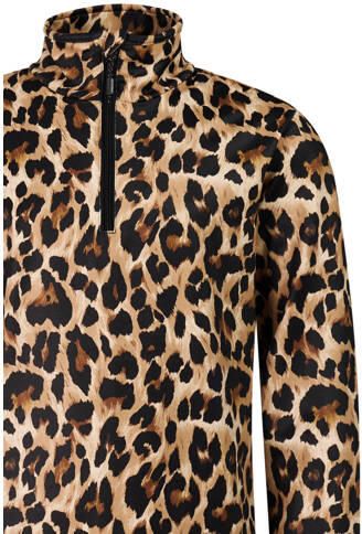 Protest PRTTopsy outdoor sweater met opstaande kraag en panterprint beige zwart - Foto 2