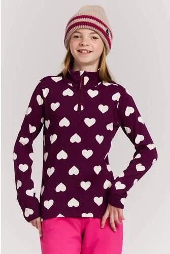 Protest PRTTopsy sweater met opstaande kraag donkerpaars lichtroze Outdoor