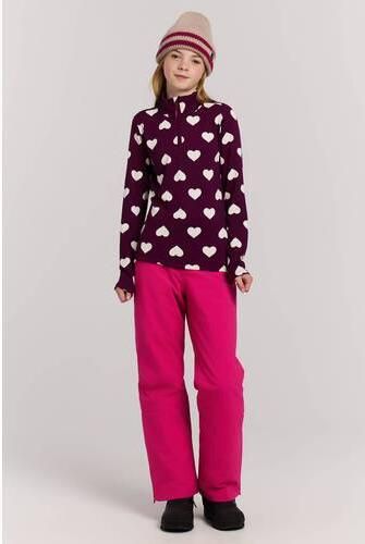 Protest PRTTopsy sweater met opstaande kraag donkerpaars lichtroze Outdoor - Foto 2