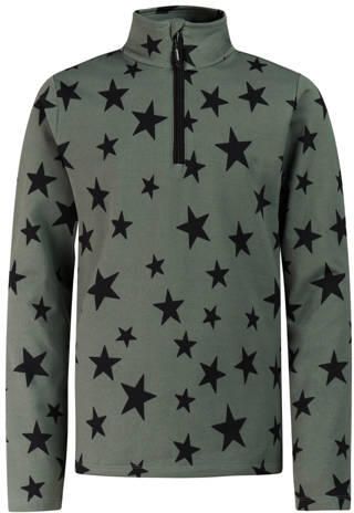 Protest PRTTopsy sweater met opstaande kraag en sterren grijsgroen Outdoor
