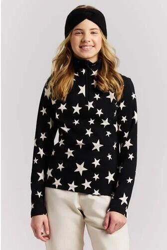 Protest PRTTopsy sweater met opstaande kraag en sterren zwart wit Outdoor