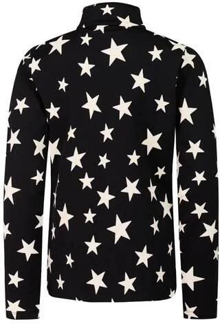Protest PRTTopsy sweater met opstaande kraag en sterren zwart wit Outdoor - Foto 3