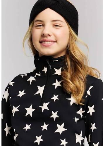 Protest PRTTopsy sweater met opstaande kraag en sterren zwart wit Outdoor - Foto 2