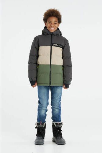 Protest ski-jack PRTCROW JR groen ecru grijs Skijack Jongens Polyester Capuchon 128