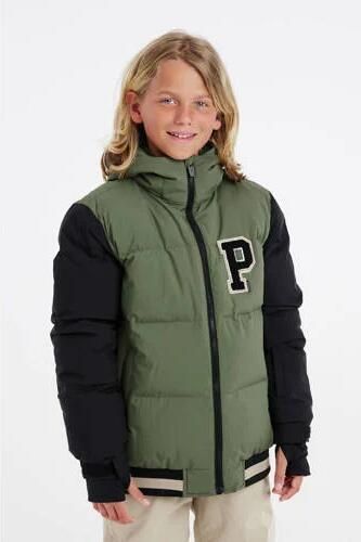 Protest ski-jack PRTLARK JR groen zwart Skijack Jongens Polyester Capuchon 164 - Foto 2