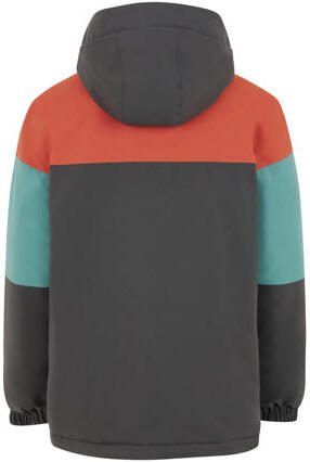 Protest ski-jack PRTPECKER JR antraciet oranje turquoise Skijack Grijs Jongens Polyester Capuchon 128 - Foto 3