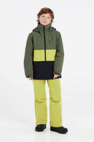 Protest ski-jack PRTSKIMMER JR groen limegroen zwart Skijack Jongens Polyester Capuchon 116 - Foto 2