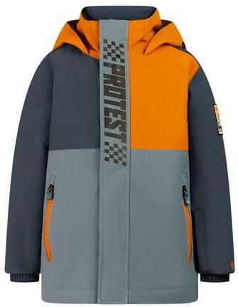 Protest ski-jas grijsblauw oranje Skijack Jongens Polyester Capuchon