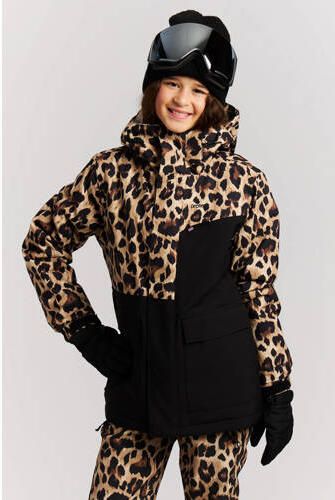 Protest ski-jas met dierenprint zand bruin zwart Skijack Meisjes Polyester Capuchon - Foto 2