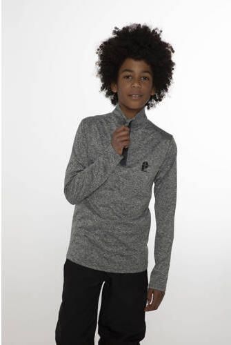Protest skipully Rewillowy Jr grijs melange Jongens Polyester Opstaande kraag