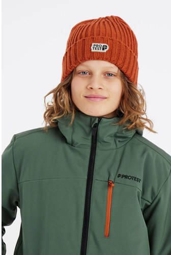 Protest softshell ski-jack PRTBALOE JR groen Skijack Effen 152