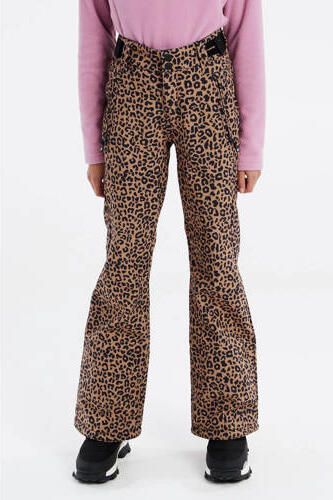 Protest softshell skibroek Classy Jr. camel zwart Bruin Meisjes Polyester 128