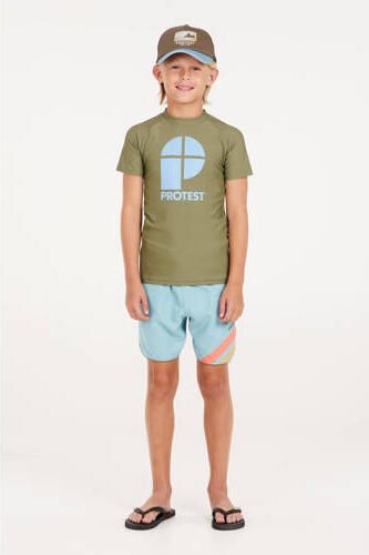 Protest UV T-shirt PRTBERENT JR olijfgroen UV shirt Polyester Ronde hals 152