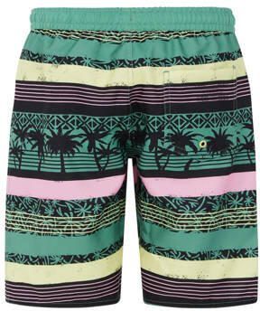 Protest zwemshort PRTFRISBY JR groen geel roze Jongens Polyester Streep 104 - Foto 3