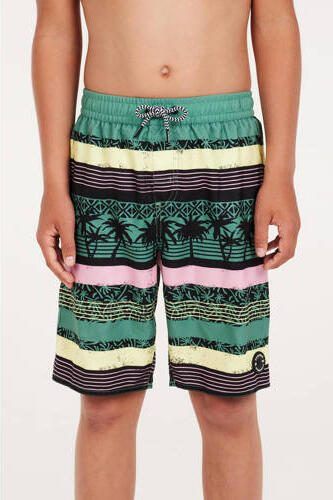 Protest zwemshort PRTFRISBY JR groen geel roze Jongens Polyester Streep 104 - Foto 2