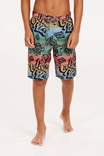 Protest zwemshort PRTNIO JR groen blauw rood geel Jongens Polyester All over print 104 - Foto 2