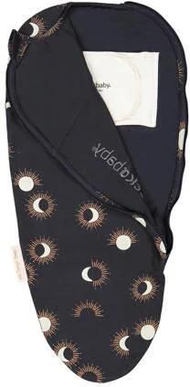 Puckababy The Original Piep inbakerslaapzak 0-3 mnd Cotton Eclipse Night Inbakerdoek Zwart