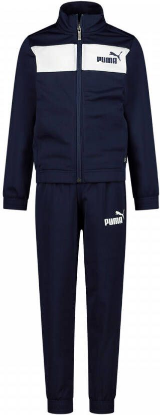Puma trainingspak donkerblauw wit Polyester Opstaande kraag Logo 152