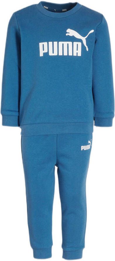 Puma essentials minicatrs crew joggingpak blauw baby