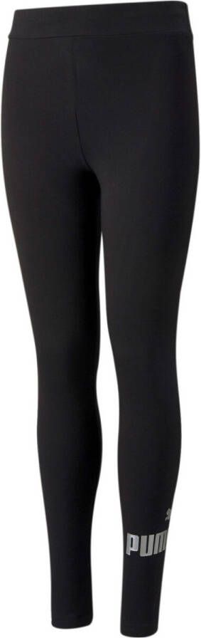 Puma high waist slim fit legging met logo zwart Meisjes Katoen Logo 164