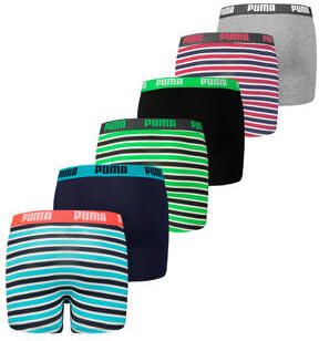 Puma boxershorts set van 6 Multi Jongens Stretchkatoen Streep 134 140